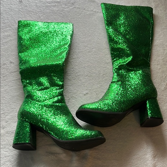 Ellie Shoes - Green Glitter Women's Boots